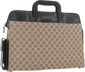 Gucci Pre-owned Handbags, female, Beige, Size: ONE SIZE Pre-owned Vintage Business Bag