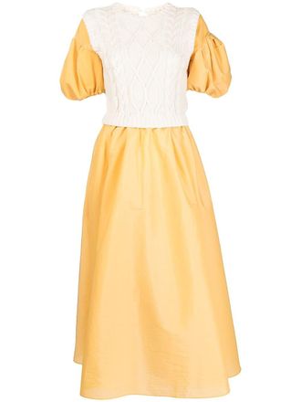 Rosie Assoulin layered-effect flared dress - Orange