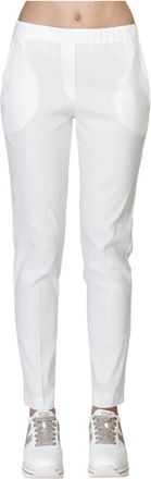 D.exterior Slim-fit broek - Dames - Slim Fit Broeken - Wit - L - Linnen - Broeken