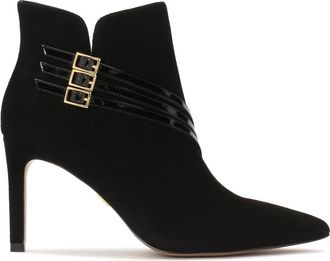 Kazar Su&egrave;de laarzen versierd met strepen - Dames - Laarzen met Hak - Zwart - 40 EU - Su&egrave;de - Schoenen