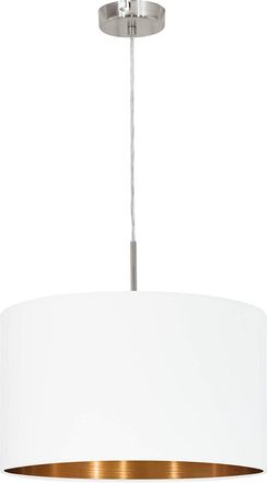 Eglo Eglo - L&aacute;mpara Colgante &Oslash; 38 Cm X H 110 Cm Blanco Mate Y N&iacute;quel Mate Pasteri