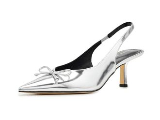 Marc Fisher Gretel Womens Shoes Silver Mirror Metallic Leather : 6.5 M