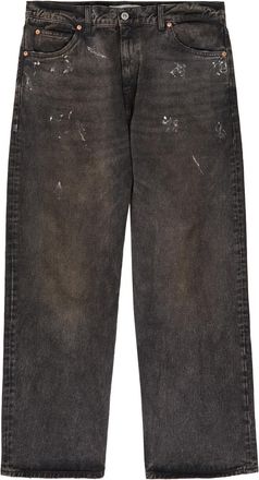 Our Legacy Vast Cut Paint-splatter Straight-leg Jeans - Dark Brown - 36 (W36 / XL)
