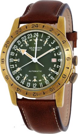 Glycine Airman Vintage The Chief GMT Automatic Green Dial Mens Watch GL0307