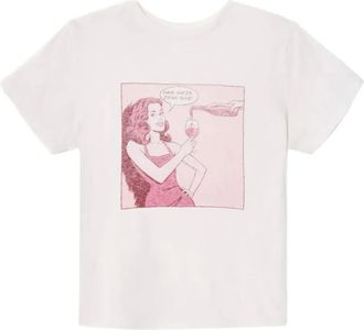 Re/Done Classic Drink Wine T-shirt - Bianco