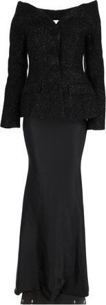 Self Portrait Black Off-the-Shoulder Evening Dress