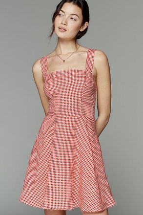 Maeve Linen Square-Neck Mini Dress