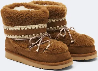 Mou 18 suede-trimmed shearling ankle boots