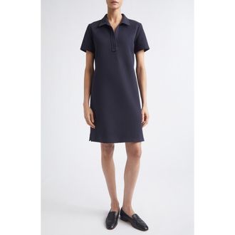 Lafayette 148 New York Cotton Blend Piqu&eacute; Polo Shift Dress in Ink at Nordstrom, Size Medium