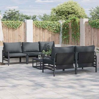 vidaXL Conjunto De Sof&aacute; De Jard&iacute;n 6 Pcs Antracita Acero & Tela Vidaxl