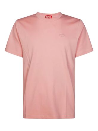 Diesel T-Adjust-Slits-R17 T-shirt met logodetail - Roze