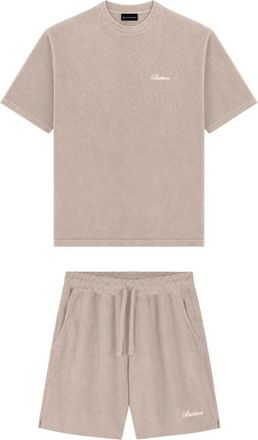 Black Bananas Terry Script Twinset - Heren - Playsuits - Beige - L - Katoen - Jumpsuits & Playsuits
