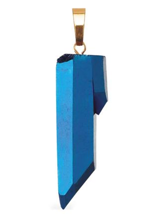 Crystal Haze quartz-stone pendant - women - 18kt Gold Plated Brass/Titanium - One Size - Blue