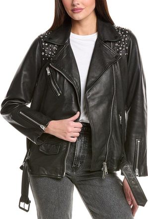 AllSaints AllSaints Billie Leather Embellished Biker Jacket
