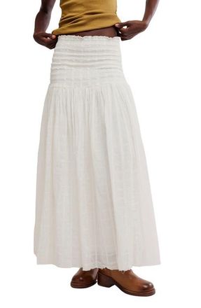 Free People Raven Smocked Maxi Skirt in Ivory at Nordstrom, Size X-Large