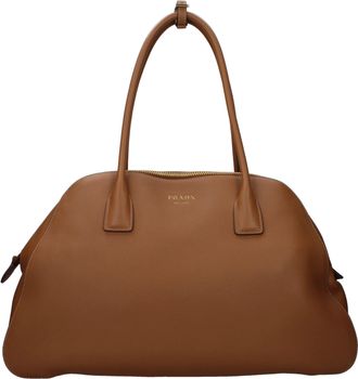 Prada Damess Bruin/karamel leren schoudertassen