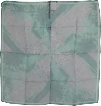 Costume National Womens Green Silk Shawl Foulard Wrap Scarf