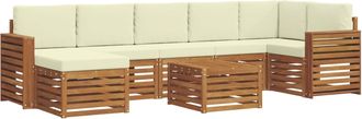 vidaXL Conjunto De Sof&aacute;s De Exterior 8 Uds. Natural Y Crema Vidaxl