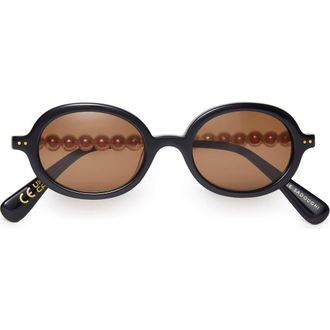 Lele Sadoughi Austin Pearl Sunglasses in Jet 001 at Nordstrom