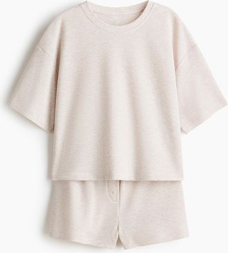 H&M Pyjama mit Waffelstruktur - Beige