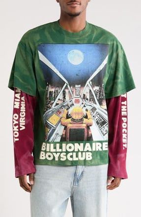 Billionaire Boys Club Arrivals Layered Cotton Graphic T-Shirt in Eden at Nordstrom Rack, Size Xxx-Large
