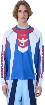 Awake NY Mesh Jersey Racer - Heren - Longsleeves - Blauw - 2XL - Polyester - Tops