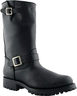 Grinders Mens Engineer Wild One Black Leather Biker Western Combat Boots with Buckle Fastening 10