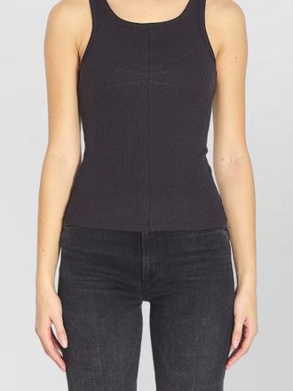 Alaia ribbed cotton tank top