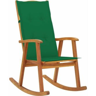 vidaXL Vidaxl - Silla Mecedora Con Cojines Madera Maciza De Acacia