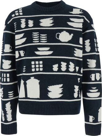 J.W.Anderson Crockery Jacquard Jumper - Heren - Ronde hals truien - Veelkleurig - S - Wol - Truien & Vesten