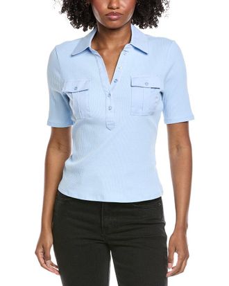 Shelli Segal Patch Pocket Short Sleeve Sweater