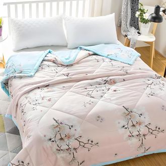 OEM Colcha De 140x200 Cm - Funda De Cama Acolchada Reversible, Colcha Estampada De Microfibra, Manta Ligera De Verano, Juego De Ropa De Cama Acolchado Con