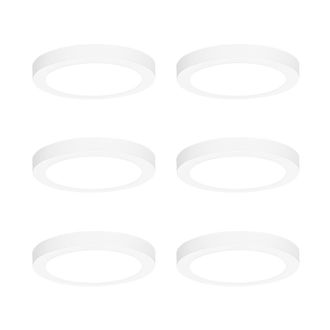 QAZQA Juego De 6 Focos Empotrables O De Superficie Blancos De 18 Cm Con Led Y Atenuaci&oacute;n De 3 Pasos A Luz C&aacute;lida - Trans Pl&aacute;stico Incluye Led Max. 1 X 12 Wa