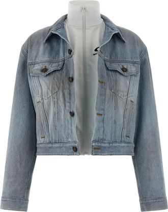 Balenciaga stonewashed double-layer jacket - Blue