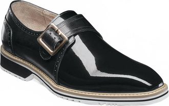 Stacy Adams Mens Bartram Plain Toe Monk Strap Shoes In Black