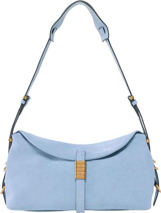 Pinko Suede Leather Handbag with Flap Closure