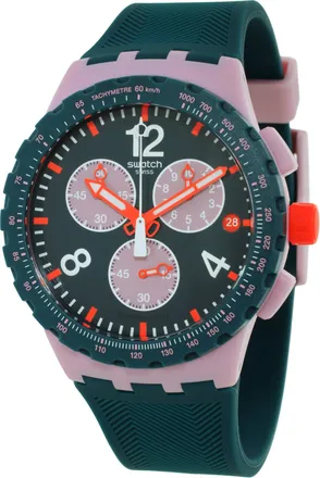 Swatch Moment Of Rose Chronograph Quartz Green Dial Watch SUSP400