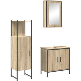 vidaXL Juego De Muebles De Ba&ntilde;o 3 Pcs Marr&oacute;n 60 X 30 X 60 Cm Vidaxl