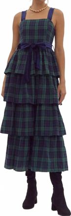 Entro Tiered Maxi Dress In Green