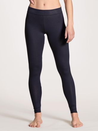 CALIDA Leggings CALIDA Elastic, Damen, Gr. XS (36/38), N-Gr, schwarz lapis blau, Single Jersey, Obermaterial: 94% Baumwolle, 6% Elasthan, lang, Hosen Legging