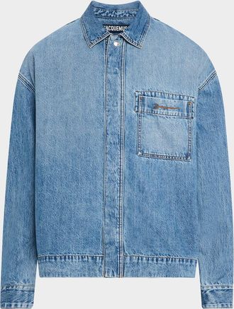 Jacquemus Mens De-Nimes Denim Shirt Jacket