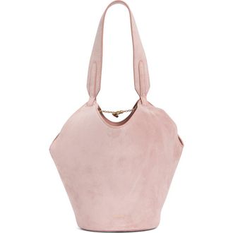 Khaite Mini Lotus Suede Top Handle Bag in Dusty Pink at Nordstrom