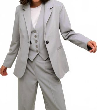 Kaffe Kasakura Single-Breasted Blazer In Grey Melange