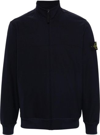 Stone Island Compass-badge zip-up jacket - men - Elastane/Polyamide/Cotton - S - Blue