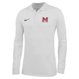 Nike Mens College (Morehouse College) Dri-FIT Long-Sleeve Polo in White | ZM04PYMORE26-WHT