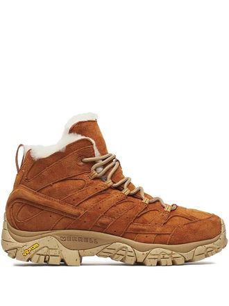 Merrell Moab 2 Decon fur-trim boots - women - Calf Suede/Sheep Skin/Shearling/Recycled Rubber/Rubber - 37 - Brown