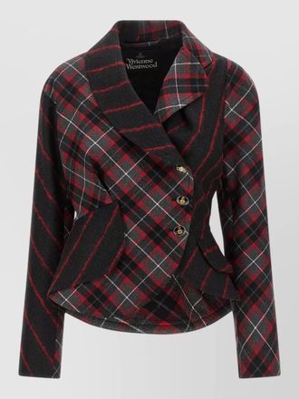 Vivienne Westwood virgin wool asymmetric tartan blazer