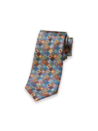 Paul Fredrick Geometric Woven Silk Tie
