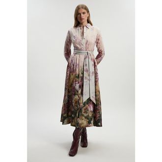 Karen Millen Floral Long Sleeve Woven Maxi Dress at Nordstrom, Size 6