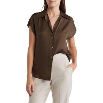 Vince Shaped Collar Cap Sleeve Blouse in Eden at Nordstrom Rack, Size X-Small